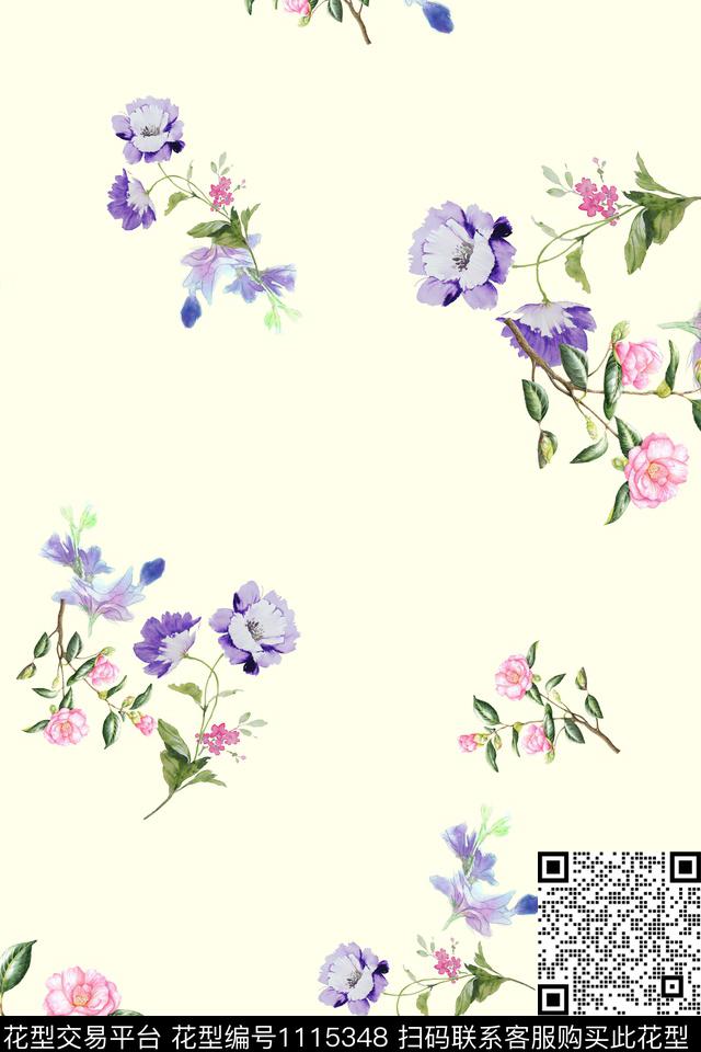 数码华亿平台满版散花小碎花数码印花华亿平台下载（图片编号: 1115348） - 瓦栏（Walan）