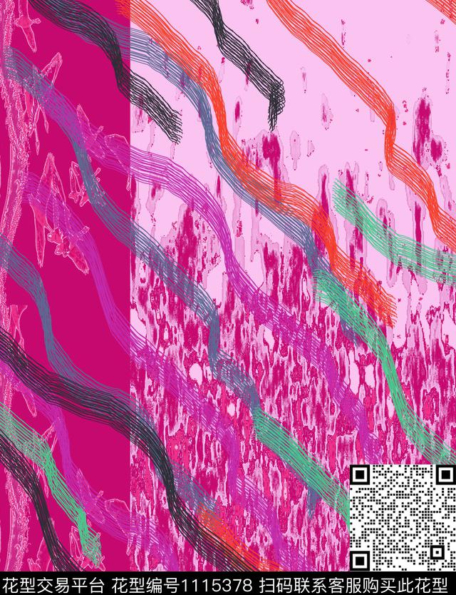 创意混合拼接绘画数码印花华亿平台下载（图片编号: 1115378） - 瓦栏（Walan）