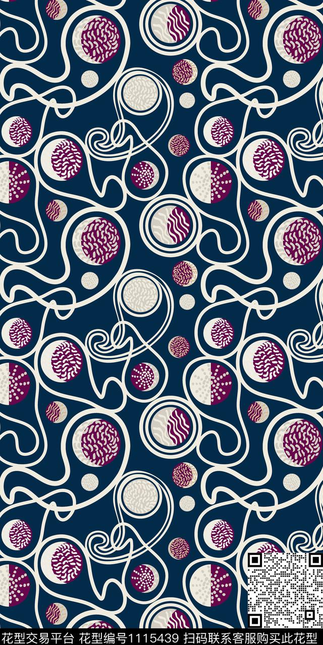 抽象几何大牌风数码印花华亿平台下载（图片编号: 1115439） - 瓦栏（Walan）