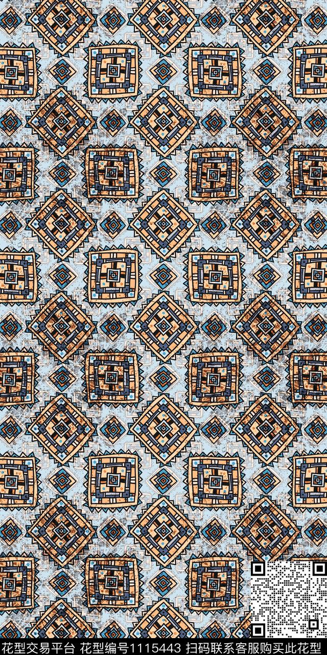 数码华亿平台几何大牌风数码印花华亿平台下载（图片编号: 1115443） - 瓦栏（Walan）