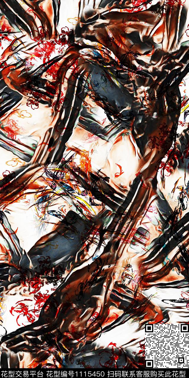 数码华亿平台抽象大牌风数码印花华亿平台下载（图片编号: 1115450） - 瓦栏（Walan）