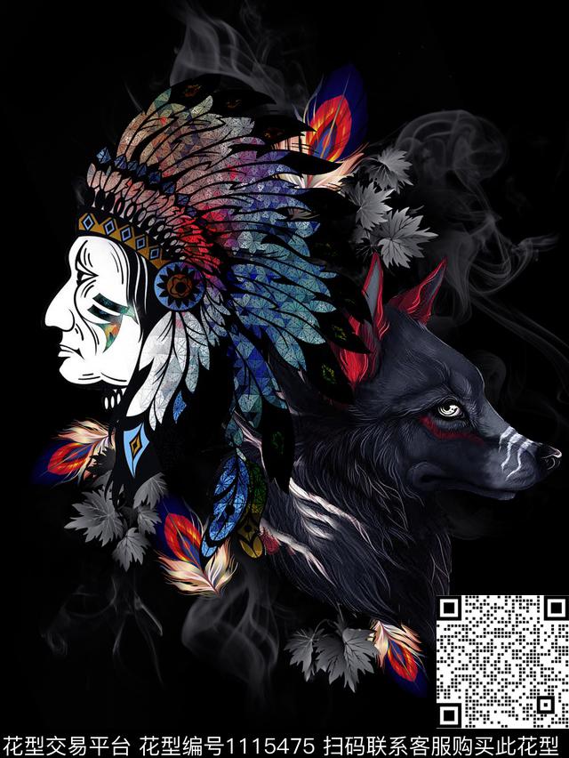 潮牌狼男T数码印花华亿平台下载（图片编号: 1115475） - 瓦栏（Walan）