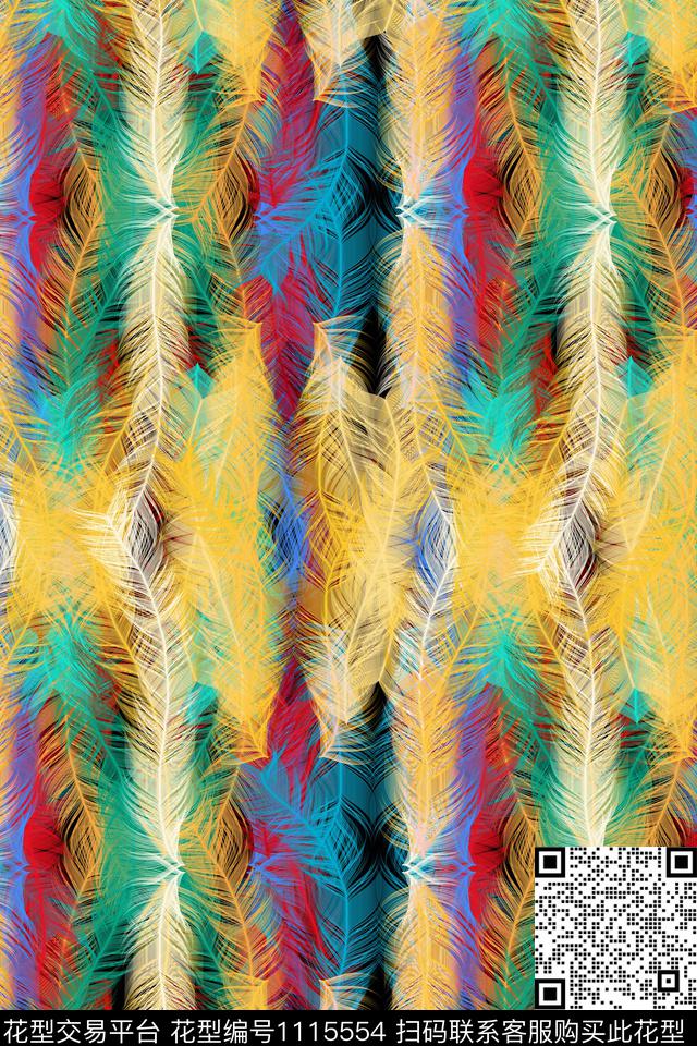 动物抽象笔触数码印花华亿平台下载（图片编号: 1115554） - 瓦栏（Walan）