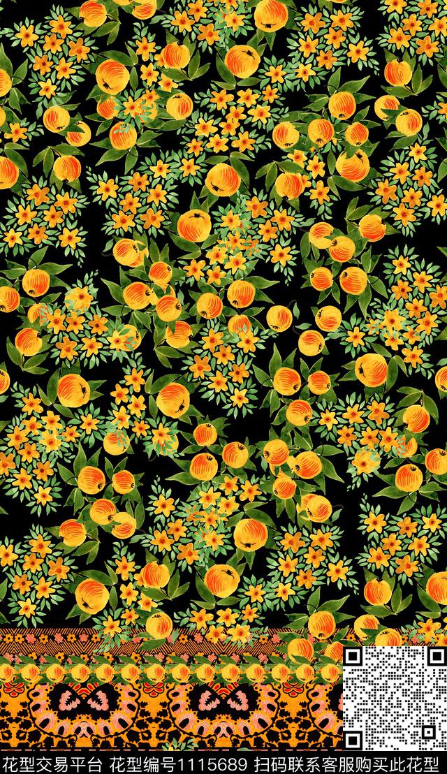 抽象花卉民族风混合拼接数码印花华亿平台下载（图片编号: 1115689） - 瓦栏（Walan）
