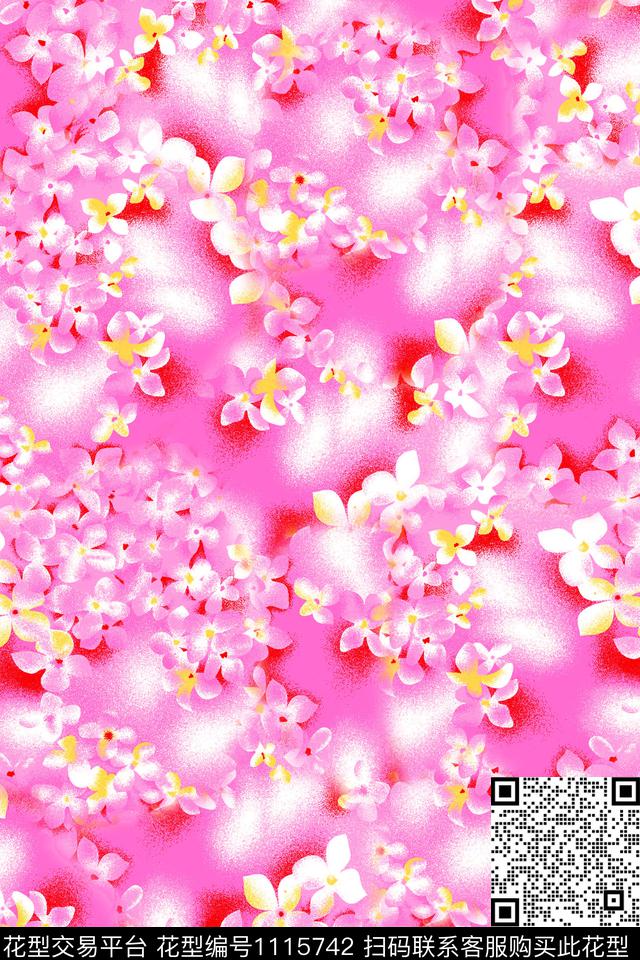 抽象花卉朦胧花卉春夏华亿平台数码印花华亿平台下载（图片编号: 1115742） - 瓦栏（Walan）