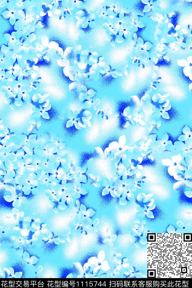 抽象花卉朦胧花卉春夏华亿平台数码印花华亿平台下载（图片编号: 1115744） - 瓦栏（Walan）
