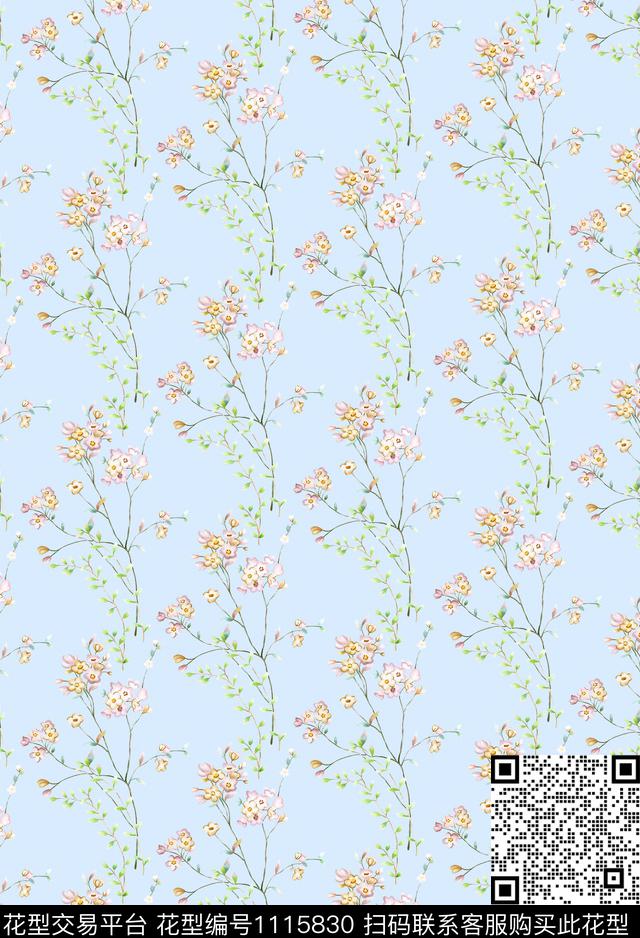 百合春夏华亿平台写意数码印花华亿平台下载（图片编号: 1115830） - 瓦栏（Walan）