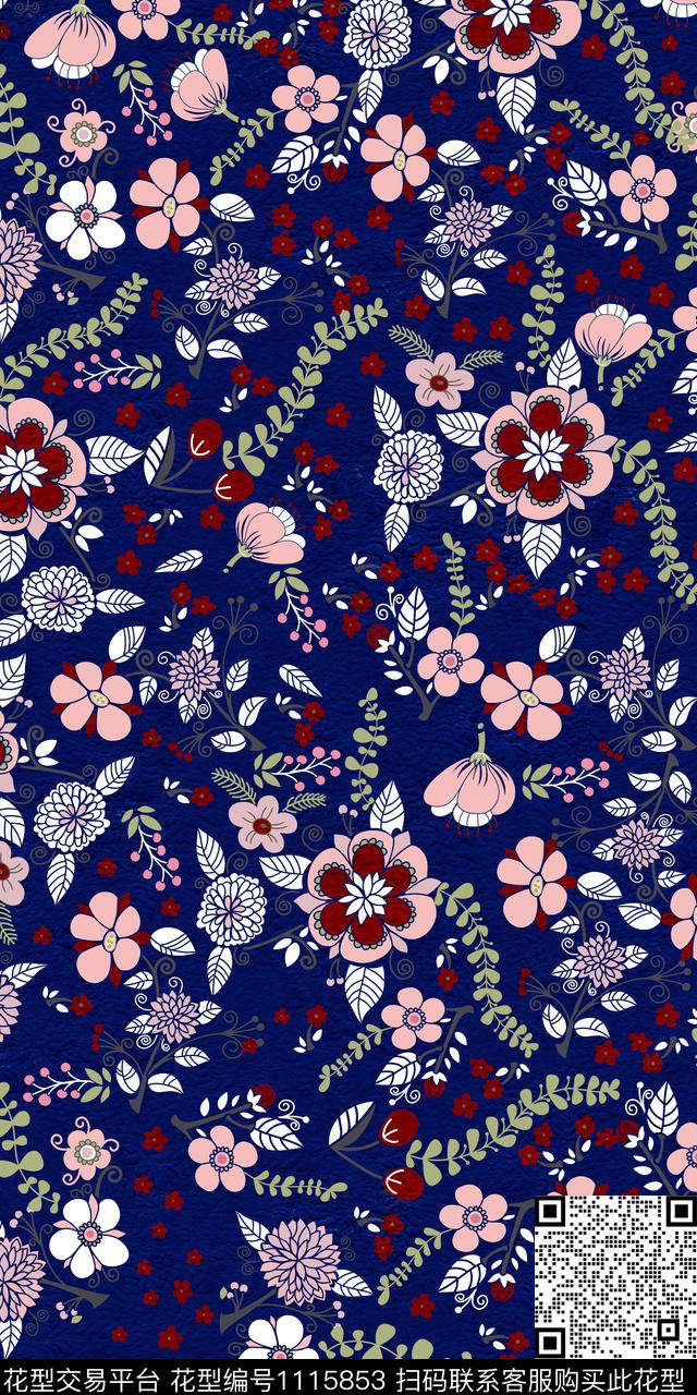 花卉小碎花雕印华亿平台数码印花华亿平台下载（图片编号: 1115853） - 瓦栏（Walan）