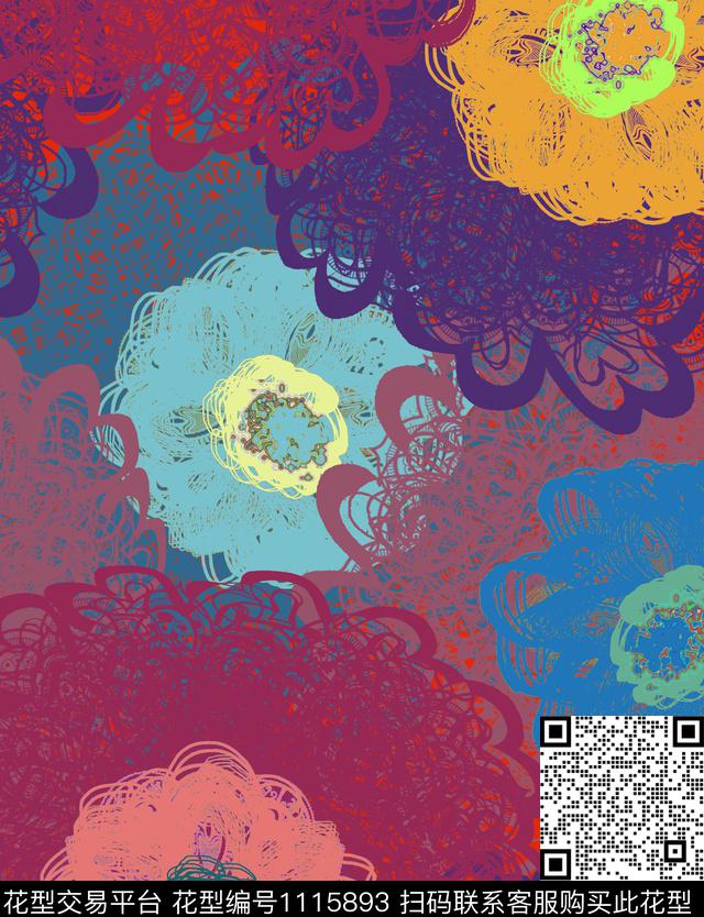 创意混合拼接抽象数码印花华亿平台下载（图片编号: 1115893） - 瓦栏（Walan）