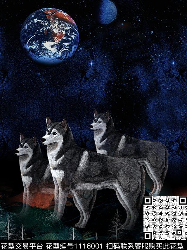 星空狼男T数码印花华亿平台下载（图片编号: 1116001） - 瓦栏（Walan）