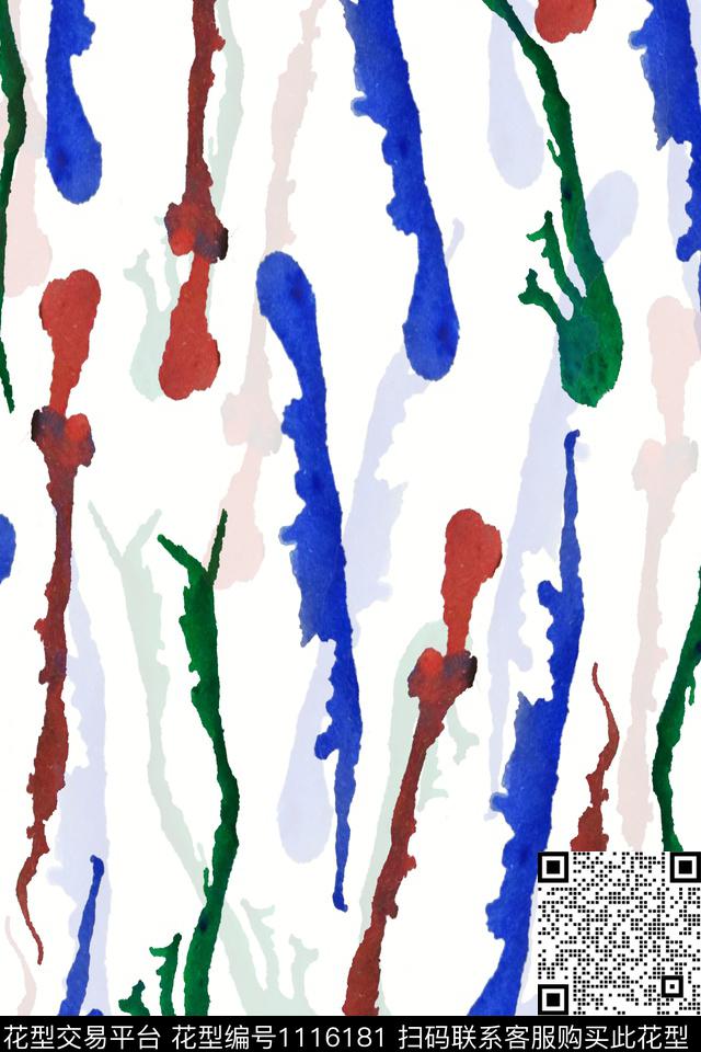 趣味抽象手绘数码印花华亿平台下载（图片编号: 1116181） - 瓦栏（Walan）