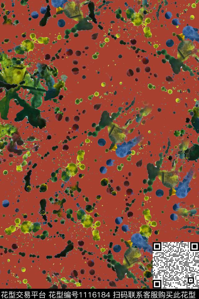 趣味抽象手绘数码印花华亿平台下载（图片编号: 1116184） - 瓦栏（Walan）