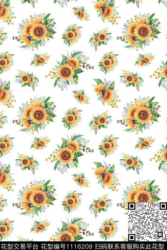 数码华亿平台简约花卉传统印花华亿平台下载（图片编号: 1116209） - 瓦栏（Walan）