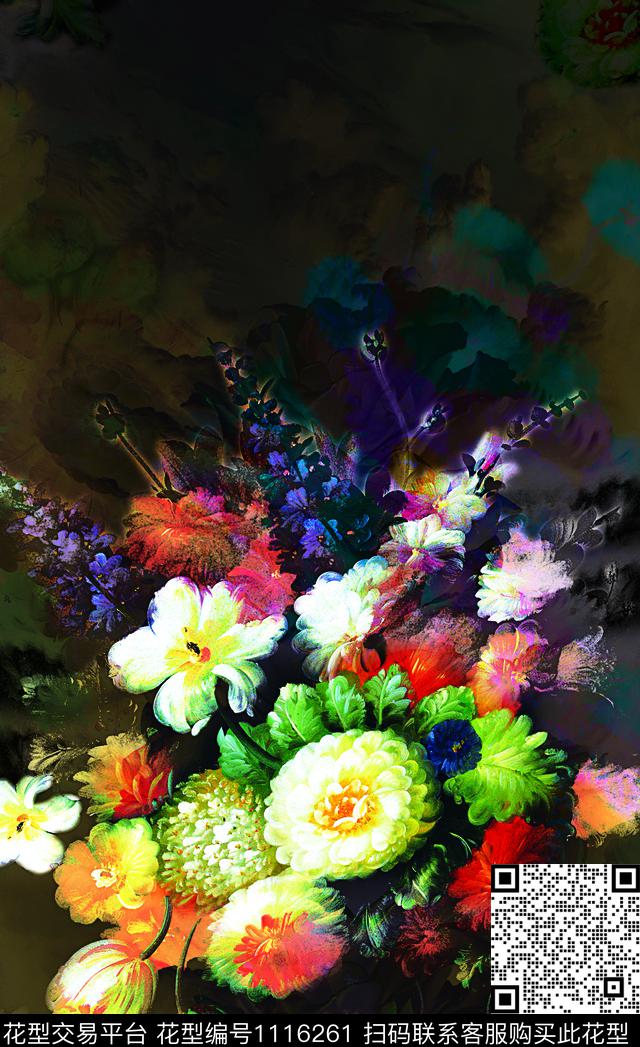 香云纱中老年定位花数码印花华亿平台下载（图片编号: 1116261） - 瓦栏（Walan）