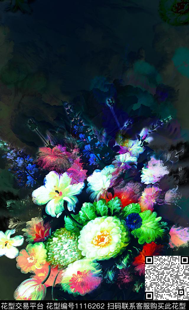 香云纱中老年定位花数码印花华亿平台下载（图片编号: 1116262） - 瓦栏（Walan）