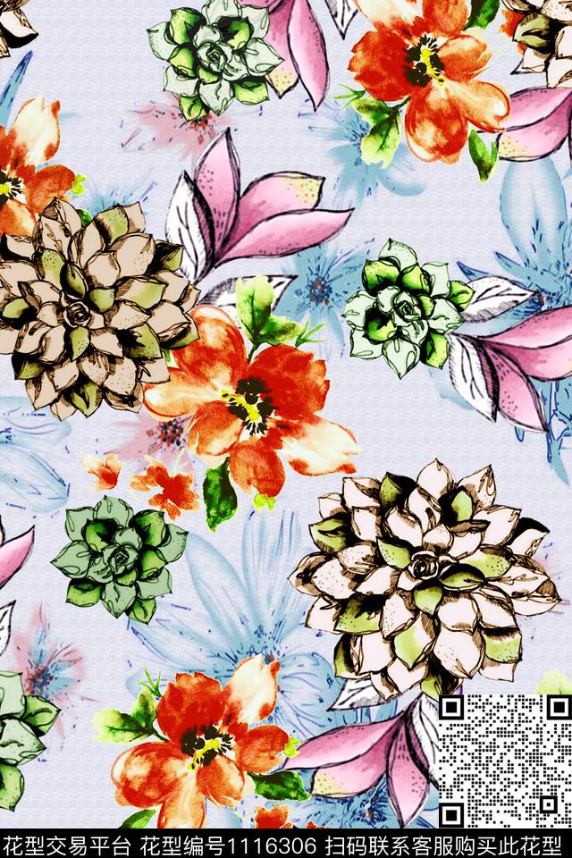 数码华亿平台抽象大牌风数码印花华亿平台下载（图片编号: 1116306） - 瓦栏（Walan）