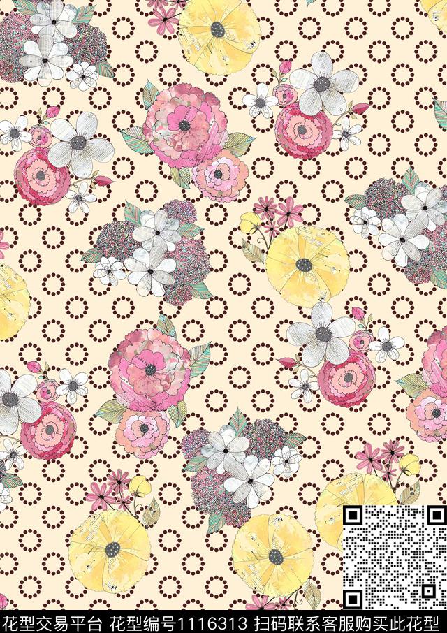 简约小碎花数码印花华亿平台下载（图片编号: 1116313） - 瓦栏（Walan）