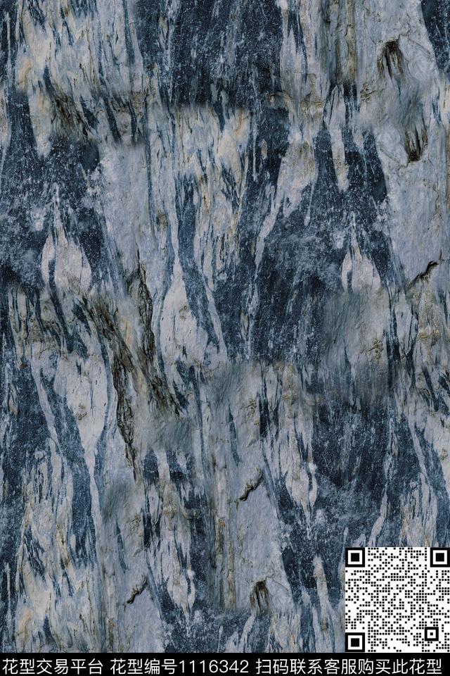 肌理复古抽象男装数码印花华亿平台下载（图片编号: 1116342） - 瓦栏（Walan）