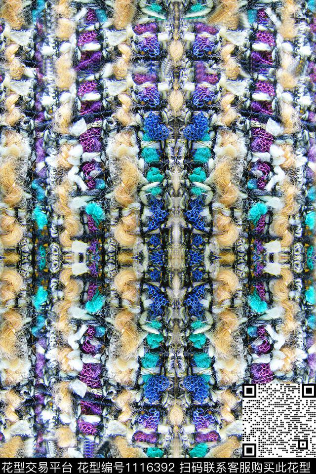 肌理纹理粗纺数码印花华亿平台下载（图片编号: 1116392） - 瓦栏（Walan）