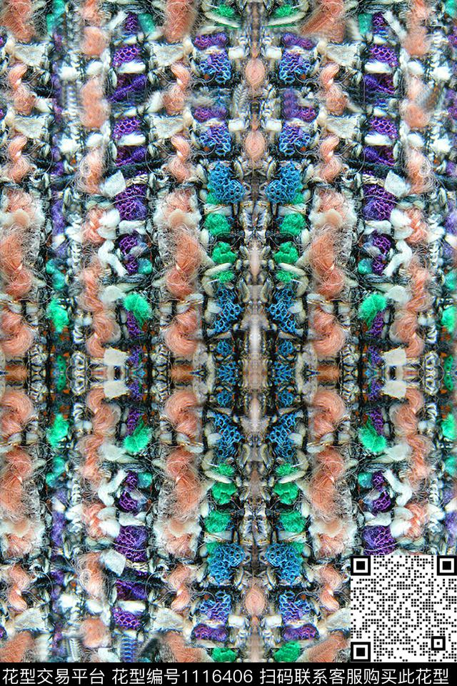 肌理纹理粗纺数码印花华亿平台下载（图片编号: 1116406） - 瓦栏（Walan）