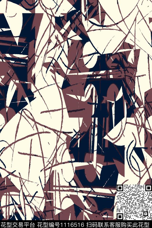 男装肌理笔触传统印花华亿平台下载（图片编号: 1116516） - 瓦栏（Walan）