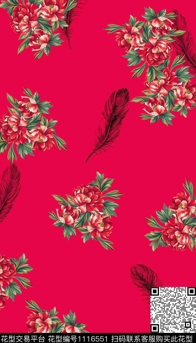 女装满版散花花卉数码印花华亿平台下载（图片编号: 1116551） - 瓦栏（Walan）