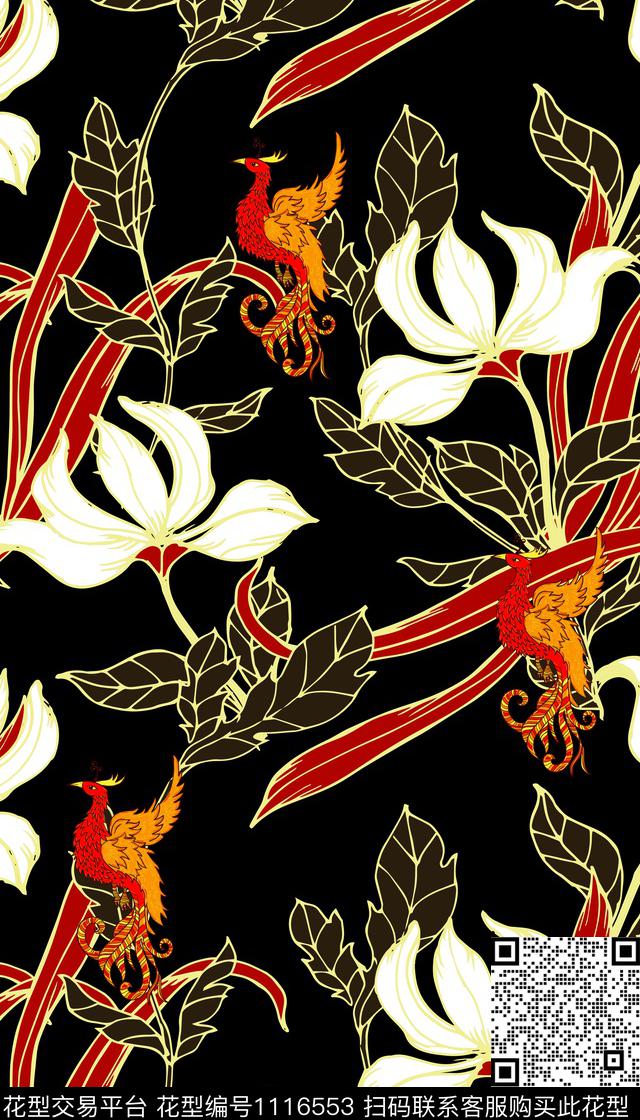 女装满版散花花卉数码印花华亿平台下载（图片编号: 1116553） - 瓦栏（Walan）