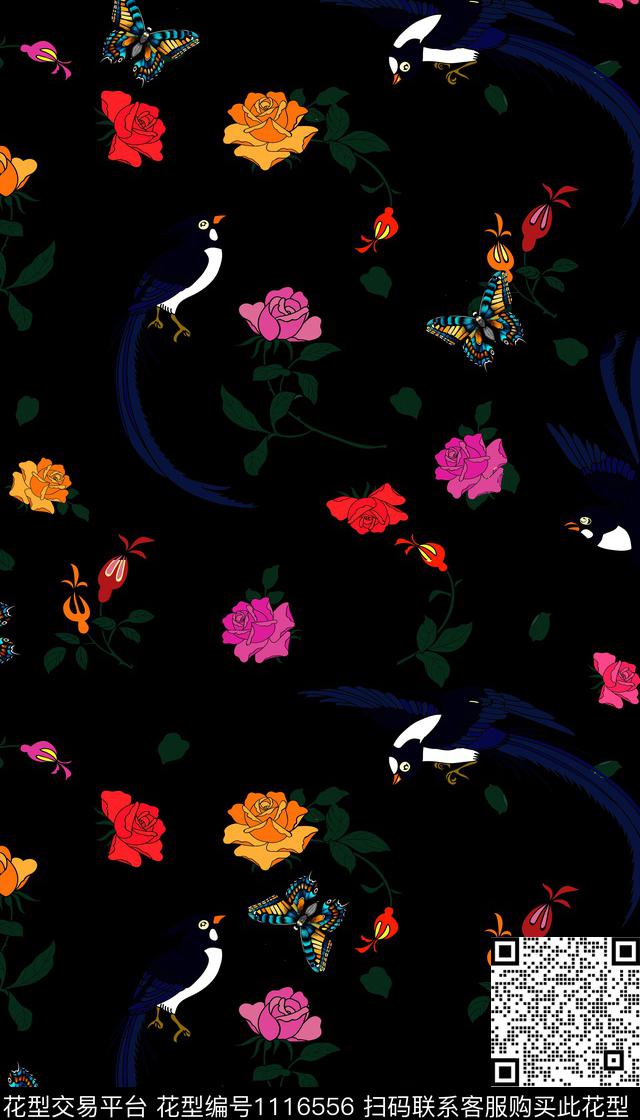 女装满版散花花卉数码印花华亿平台下载（图片编号: 1116556） - 瓦栏（Walan）