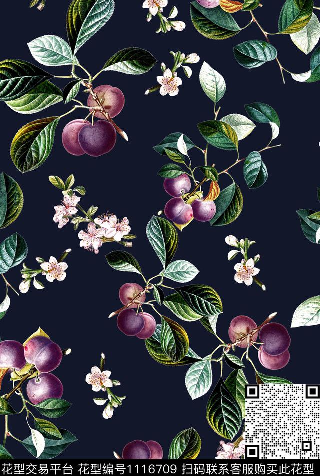 香蕉水果无花果数码印花华亿平台下载（图片编号: 1116709） - 瓦栏（Walan）