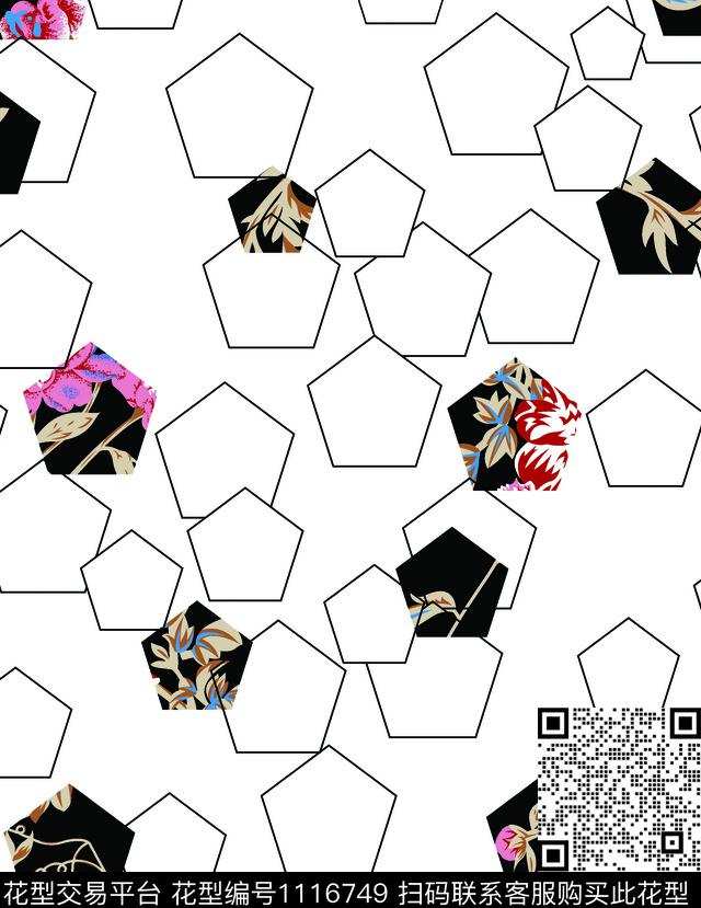 男装抽象小碎花传统印花华亿平台下载（图片编号: 1116749） - 瓦栏（Walan）