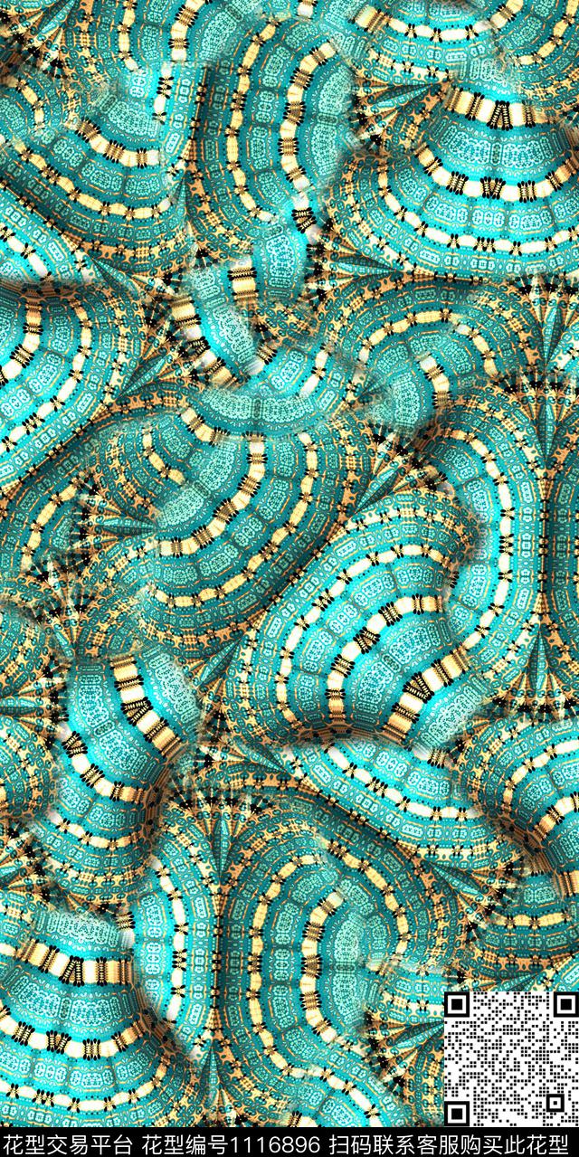 数码华亿平台抽象几何数码印花华亿平台下载（图片编号: 1116896） - 瓦栏（Walan）