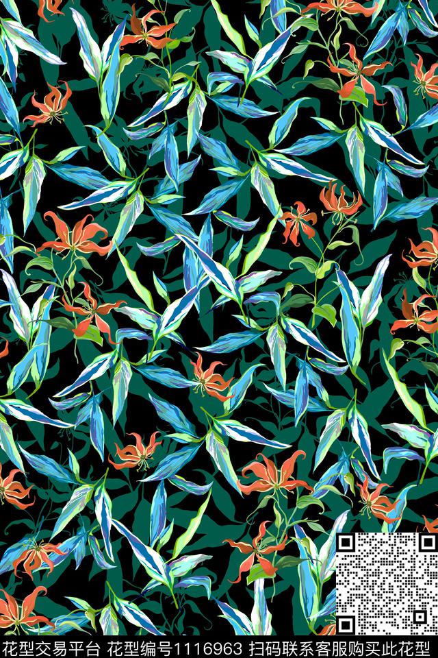 男装数码华亿平台满版散花数码印花华亿平台下载（图片编号: 1116963） - 瓦栏（Walan）