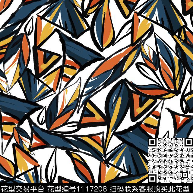 抽象趣味几何数码印花华亿平台下载（图片编号: 1117208） - 瓦栏（Walan）