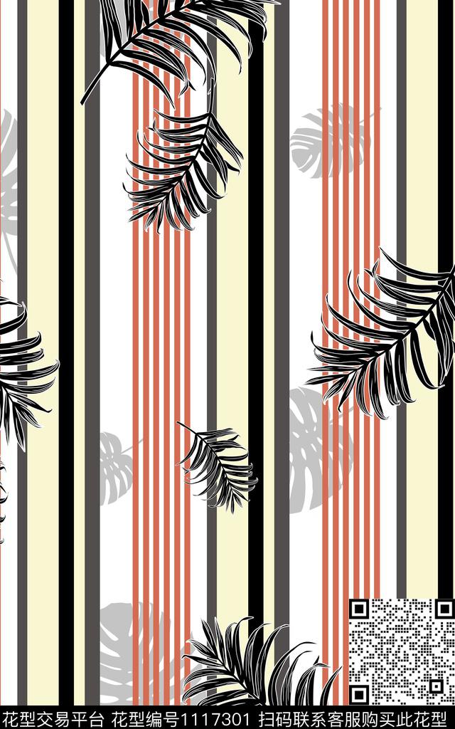 数码华亿平台几何几何叶子数码印花华亿平台下载（图片编号: 1117301） - 瓦栏（Walan）