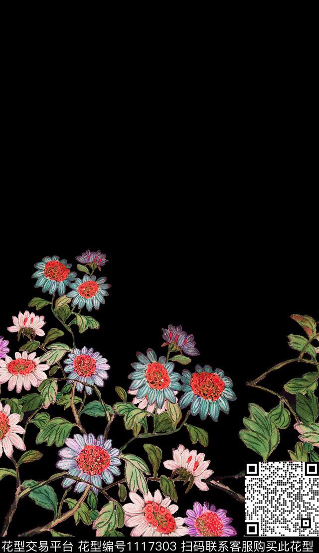 清爽民族风定位花数码印花华亿平台下载（图片编号: 1117303） - 瓦栏（Walan）