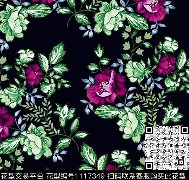 数码华亿平台花卉小碎花数码印花华亿平台下载（图片编号: 1117349） - 瓦栏（Walan）