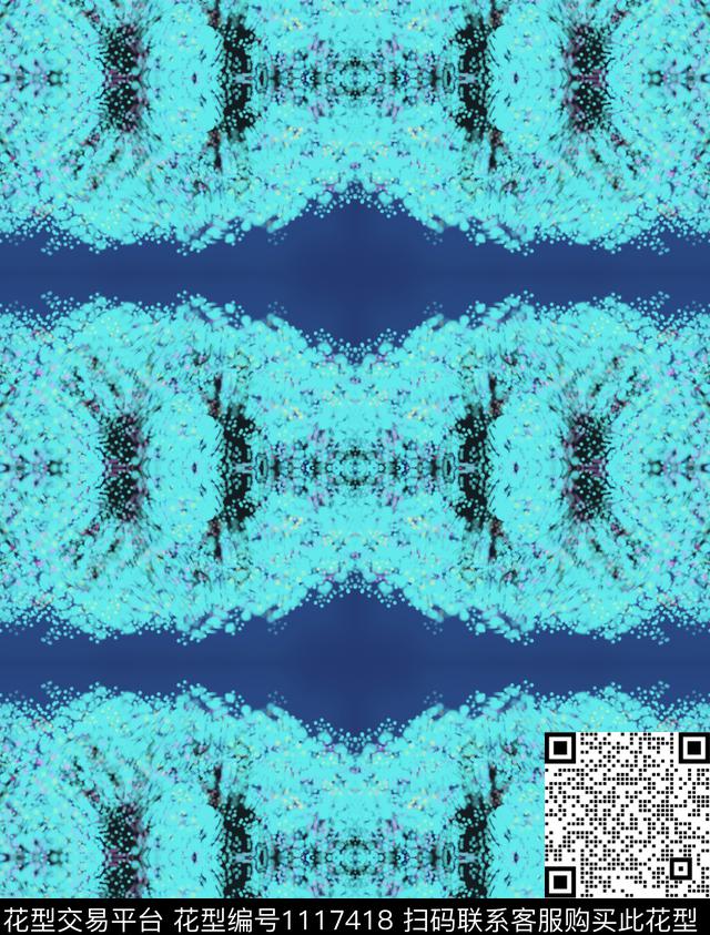 潮牌抽象树林数码印花华亿平台下载（图片编号: 1117418） - 瓦栏（Walan）