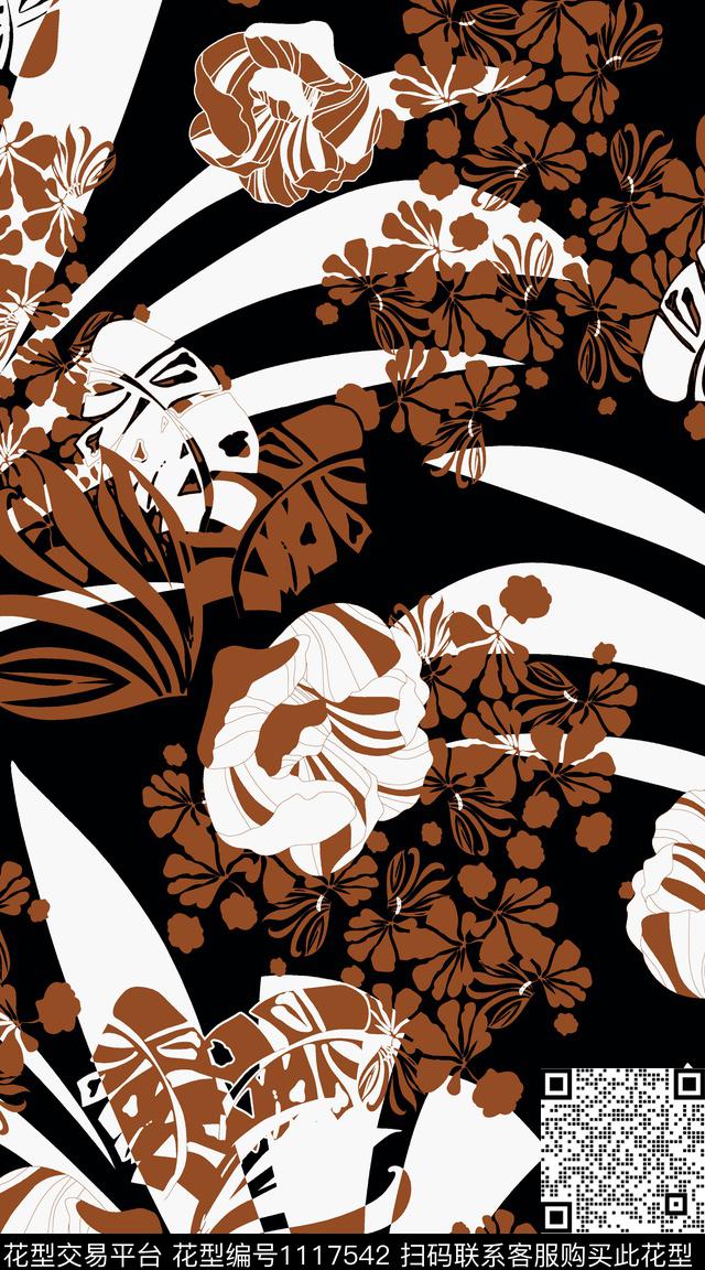 数码华亿平台几何抽象数码印花华亿平台下载（图片编号: 1117542） - 瓦栏（Walan）