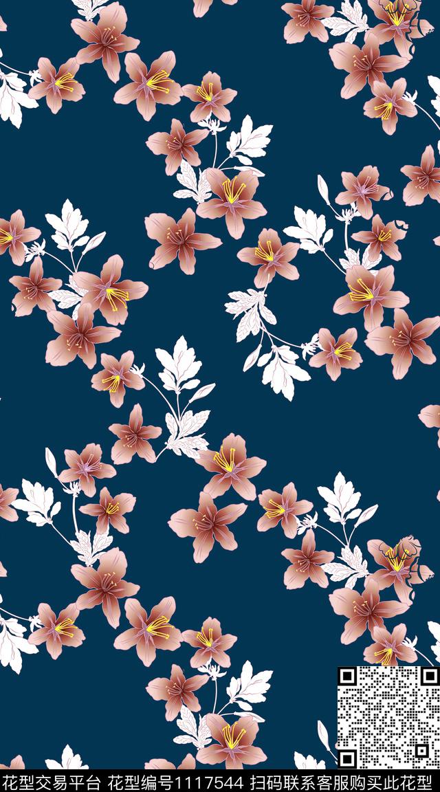 数码华亿平台抽象花卉数码印花华亿平台下载（图片编号: 1117544） - 瓦栏（Walan）