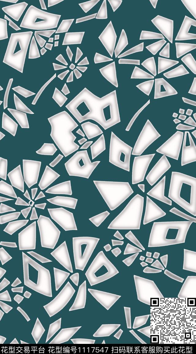 数码华亿平台几何抽象数码印花华亿平台下载（图片编号: 1117547） - 瓦栏（Walan）