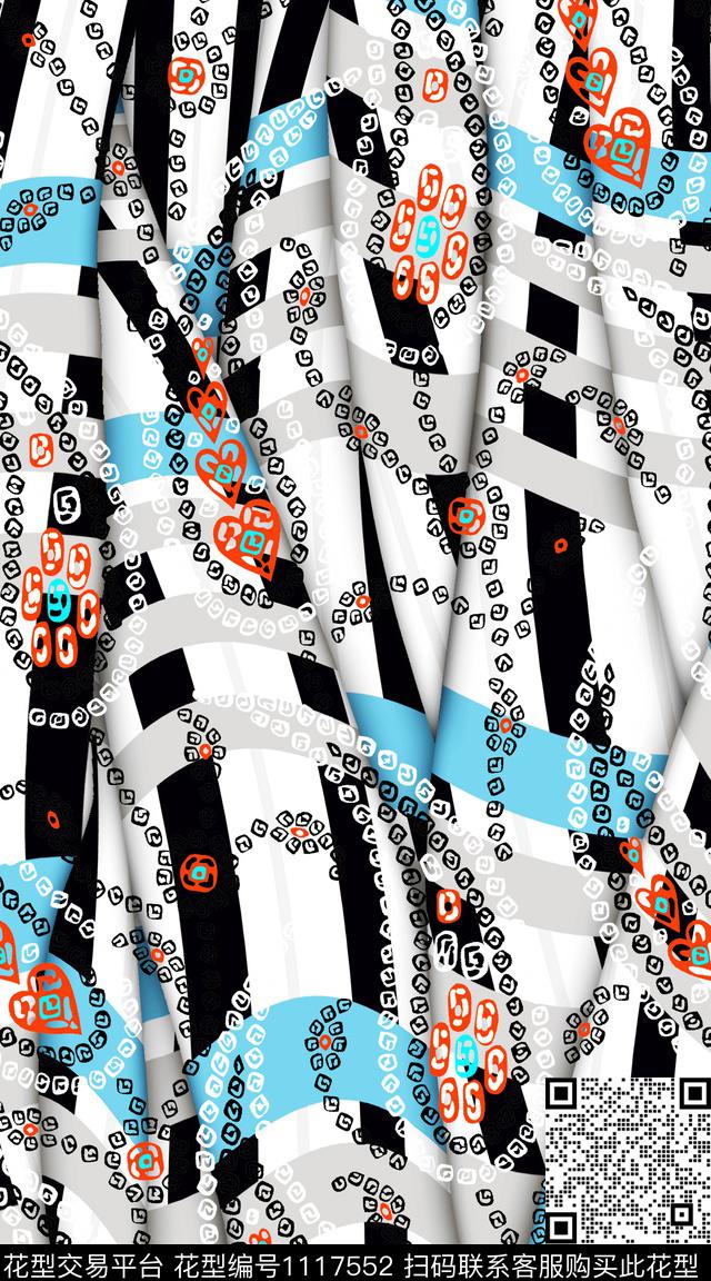 数码华亿平台民族风抽象数码印花华亿平台下载（图片编号: 1117552） - 瓦栏（Walan）