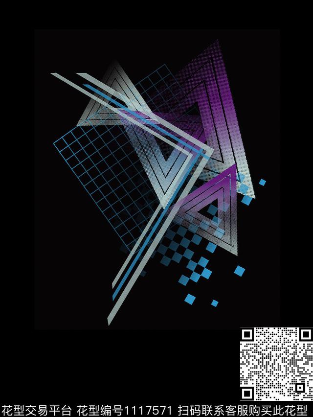 创意几何艺术数码印花华亿平台下载（图片编号: 1117571） - 瓦栏（Walan）
