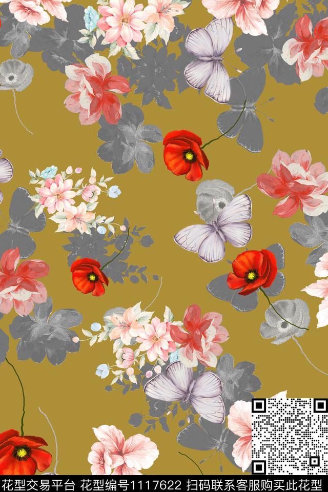 水彩花卉彩底花卉花卉数码印花华亿平台下载（图片编号: 1117622） - 瓦栏（Walan）