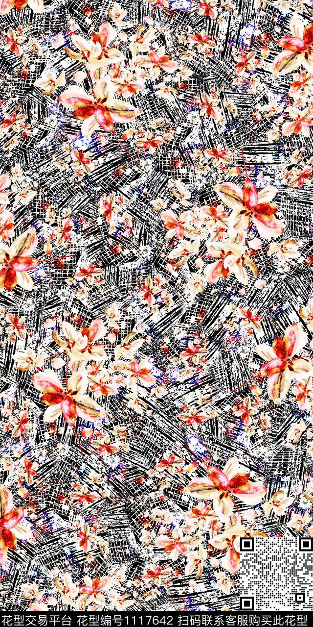 数码华亿平台民族风抽象数码印花华亿平台下载（图片编号: 1117642） - 瓦栏（Walan）