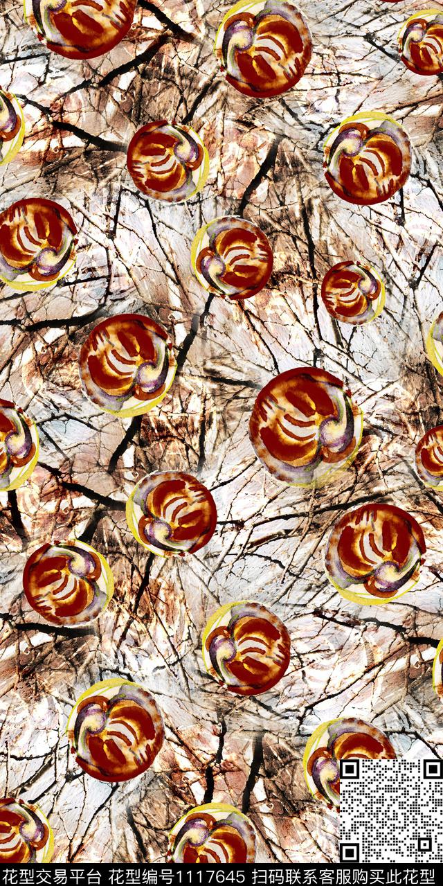 数码华亿平台民族风抽象数码印花华亿平台下载（图片编号: 1117645） - 瓦栏（Walan）