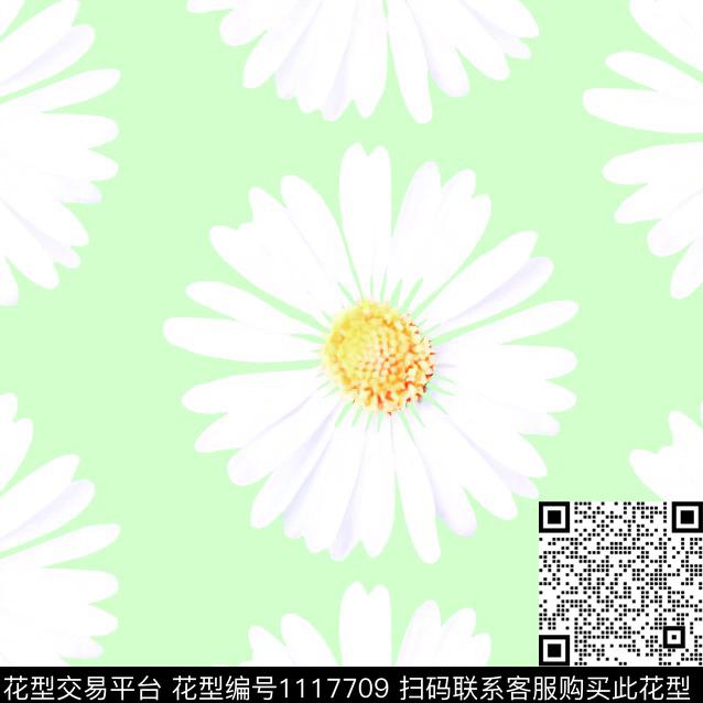 菊花简约花卉数码印花华亿平台下载（图片编号: 1117709） - 瓦栏（Walan）