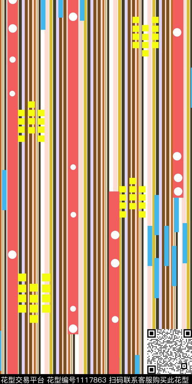 女装数码华亿平台几何数码印花华亿平台下载（图片编号: 1117863） - 瓦栏（Walan）