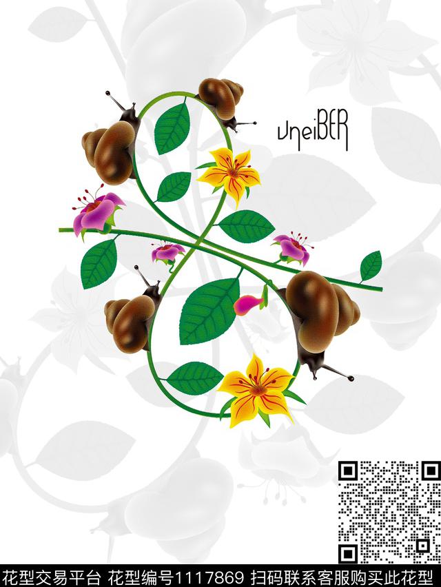 创意花卉艺术数码印花华亿平台下载（图片编号: 1117869） - 瓦栏（Walan）