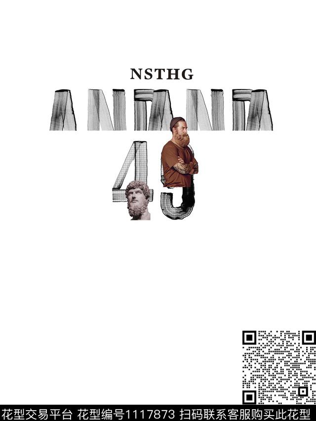 人物创意字母数码印花华亿平台下载（图片编号: 1117873） - 瓦栏（Walan）