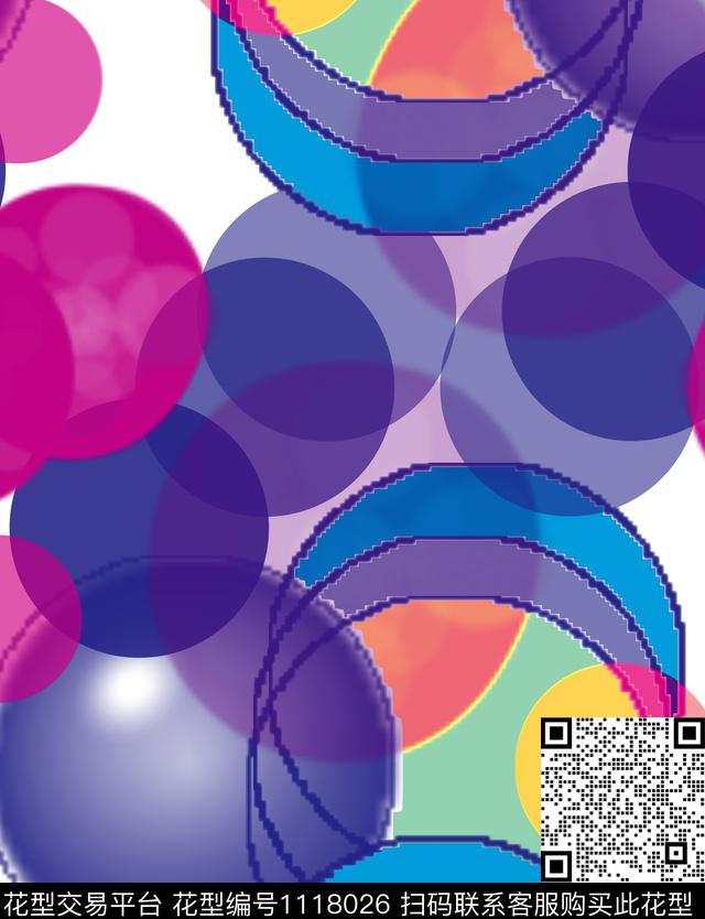 混合拼接线条创意数码印花华亿平台下载（图片编号: 1118026） - 瓦栏（Walan）